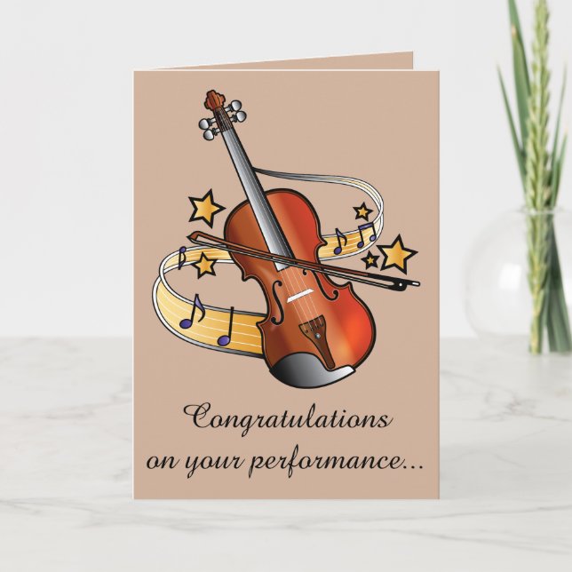 Carte Félicitations pour votre performance musicale (Devant)