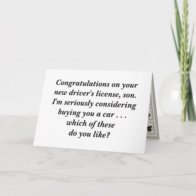 Carte Félicitations pour votre permis de conduire ! (Devant)