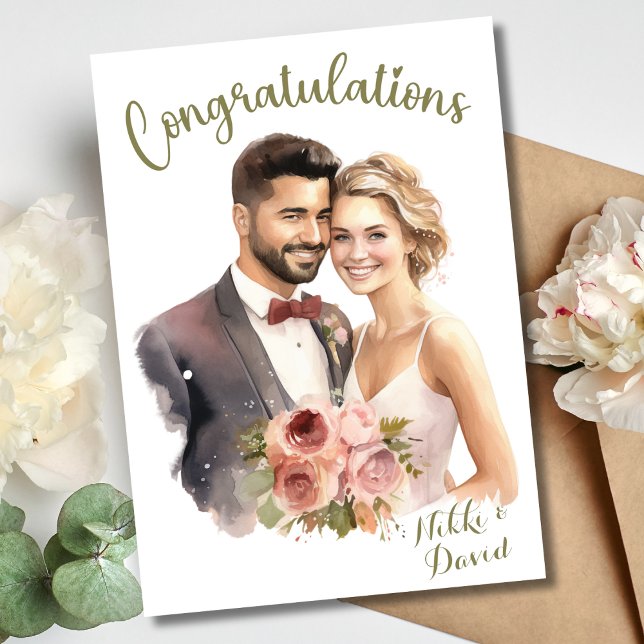 Carte Félicitations Pour Votre Personnalité Mariage (Congratulations On Your Wedding Custom Card)