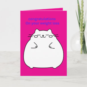 Carte Félicitations pour votre perte de poids gros chat