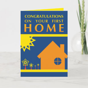Carte félicitations pour votre première maison (formes c