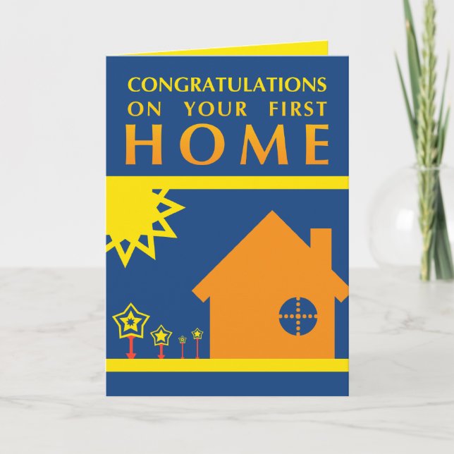 Carte félicitations pour votre première maison (formes c (Devant)