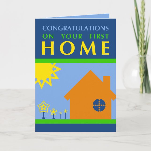 Carte félicitations pour votre première maison (formes m (Devant)