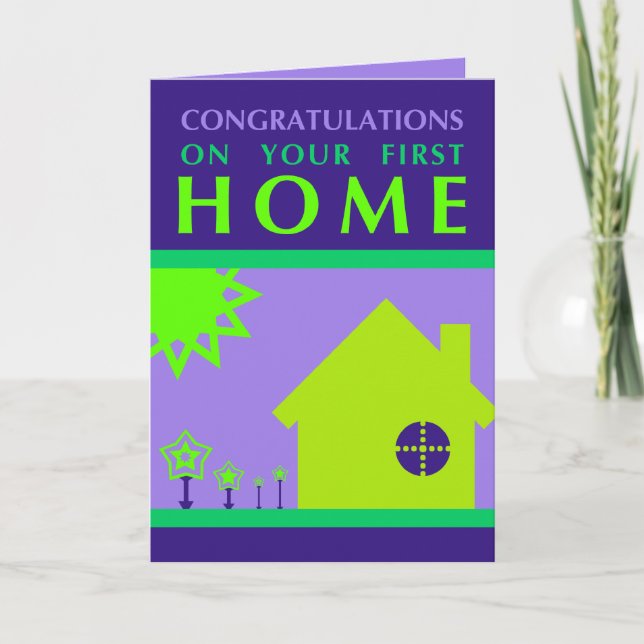 Carte félicitations pour votre première maison (formes v (Devant)