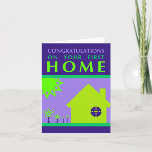 Carte félicitations pour votre première maison : pop for