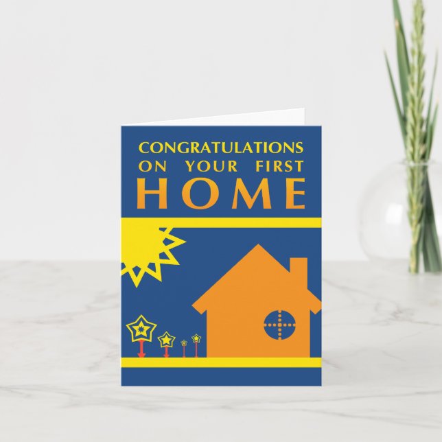 Carte félicitations pour votre première maison : pop for (Devant)