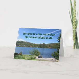 Carte Félicitations pour votre retraite, Bateaux, Lac
