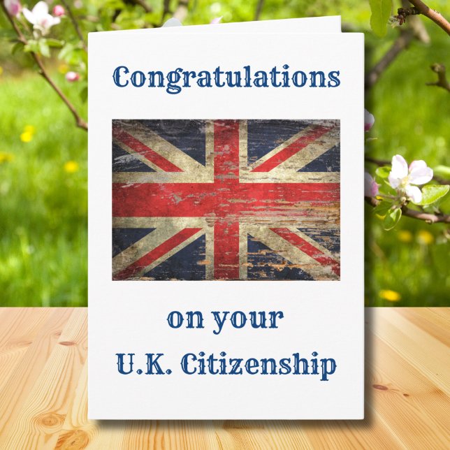 Carte Félicitations pour votre UK Citizenship Union Jack (Créateur téléchargé)