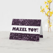 Carte Félicitations pourpres de Mazel Tov de parties (Yellow Flower)
