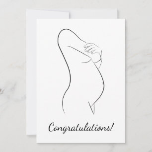 Carte Félicitations Pregnancy Line Art femme enceinte