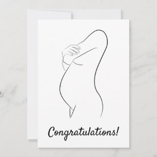 Carte Félicitations Pregnancy Line Art femme enceinte