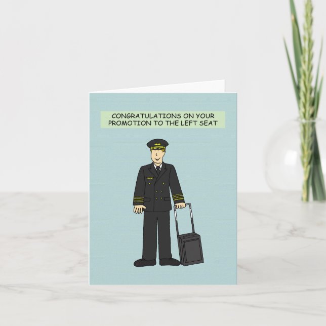 Carte Félicitations Promotion du pilote vers le siège ga (Devant)