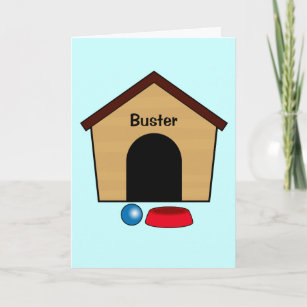 Carte Félicitations Puppy Dog House Nom personnalisable