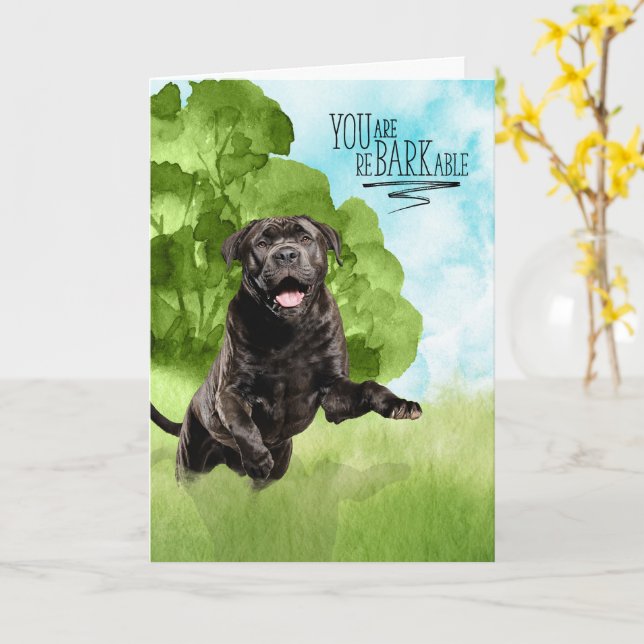 Carte Félicitations reBARKable Chien Cane Corso (Fleur jaune)