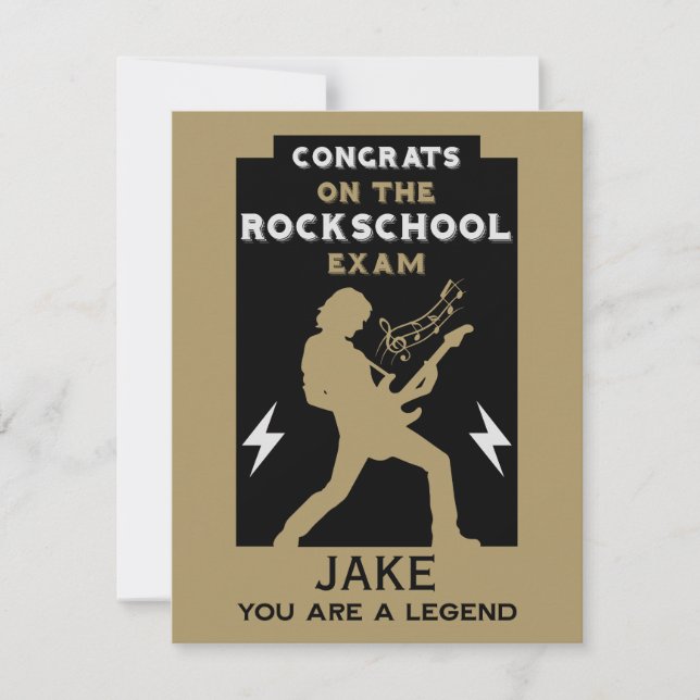 Carte Félicitations Rock Guitar Exam (Devant)