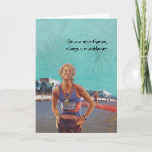 Carte Félicitations Runner Card - Une fois un marathonie