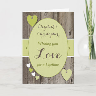 Carte Félicitations Rustic Wedding Day green