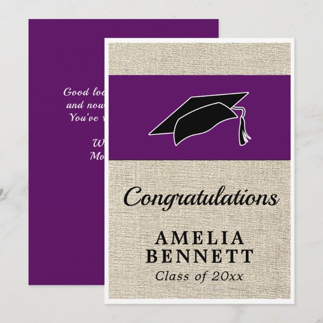Carte Félicitations rustiques diplômé cap graduation (Devant / Derrière)