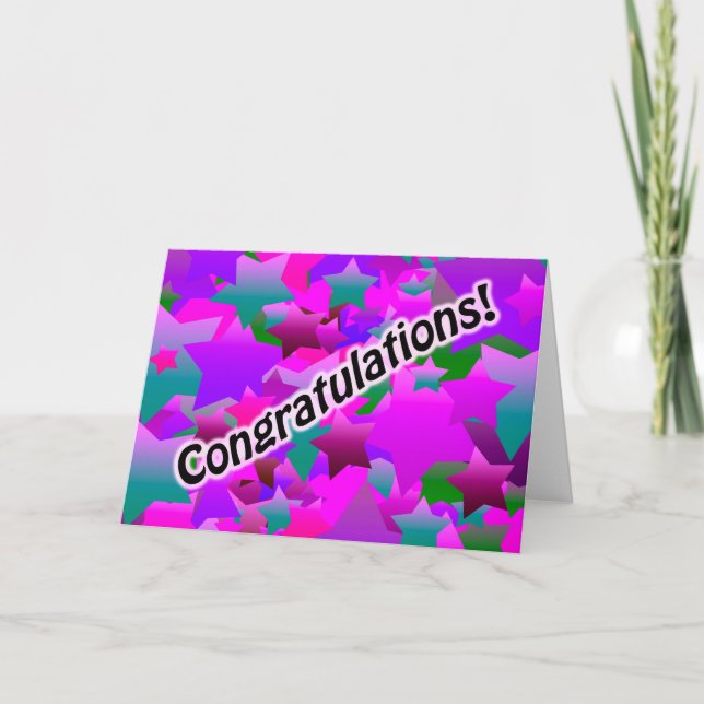 Carte Félicitations Stars Purple (Devant)