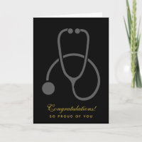 Félicitations Stylish Grey Stethoscope sur Black