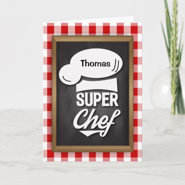 Carte Félicitations Super Chef, Ecole Culinaire Grad (Devant)
