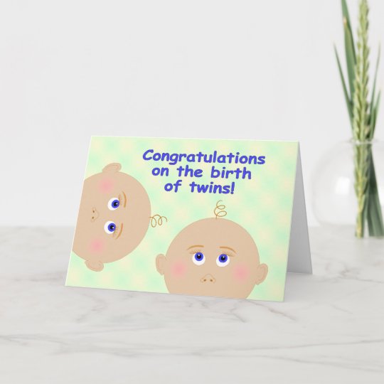 Carte Felicitations Sur La Naissance Des Jumeaux Zazzle Fr