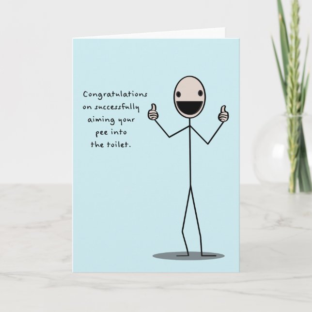 Carte Félicitations sur viser avec succès votre pipi (Devant)