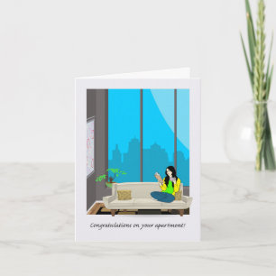 Carte Félicitations sur votre nouvel appartement, vue de