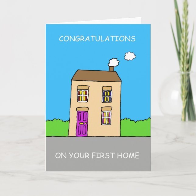 Carte Félicitations sur votre premier à la maison (Devant)