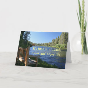 Carte Félicitations sur votre retraite, banc, lac