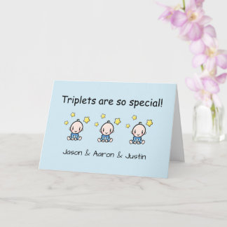 Carte Félicitations Triplets Personnalisée, Triple