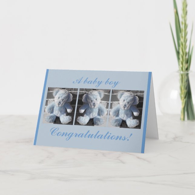 Carte Félicitations !, Un bébé garçon (Devant)