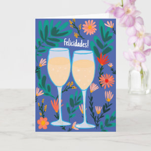 Carte Félicitations Vin pétillant Champagne Floral À vot