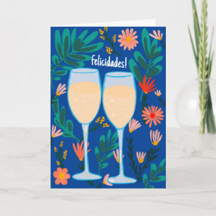 Carte Félicitations Vin pétillant Champagne Floral À vot