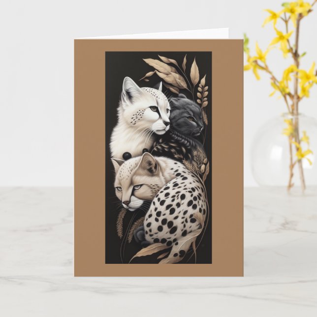 CARTE FELINE FINESSE #1 (Fleur jaune)