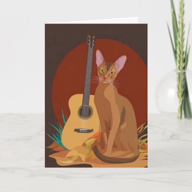 Carte Feline & Folk Music Greeting Card (Devant)