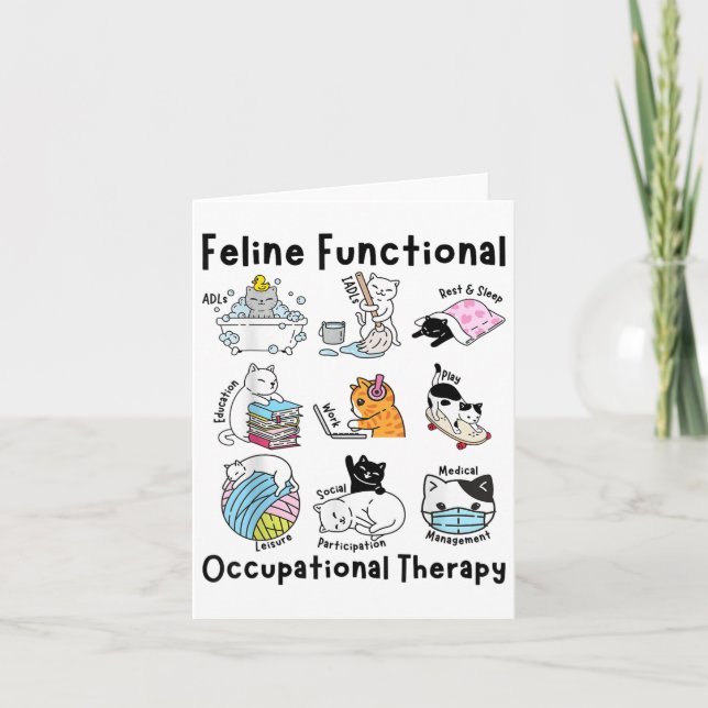 Carte Feline Fun Chat ergothérapie fonctionnelle Ot (Devant)