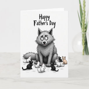 Carte féline pour la fête des pères en peluche