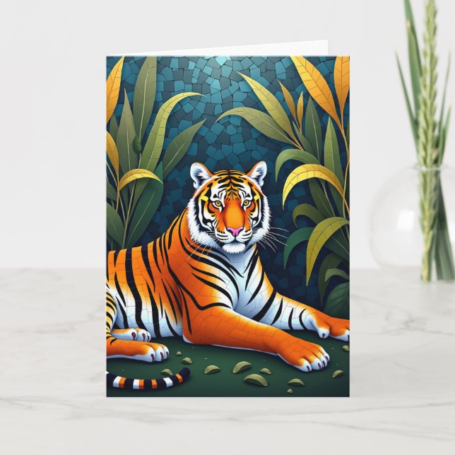 Carte Féline Rayée de la Jungle (Devant)