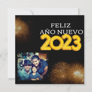 Carte Feliz Año Nuevo Modern Calligraphy Script Photo