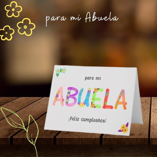 Carte Feliz Cumpleaños Abuela Lettres lunaires (Créateur téléchargé)