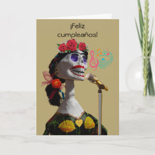 Carte Feliz Cumpleanos Anniversaire en espagnol Catrina