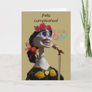 Carte Feliz Cumpleanos Anniversaire en espagnol Catrina 