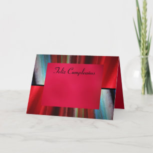 Carte - Feliz Cumpleaños - art abstrait rouge