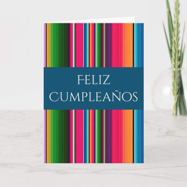 Carte Feliz Cumpleaños Espagne Mexique Blanche Anniversa (Devant)