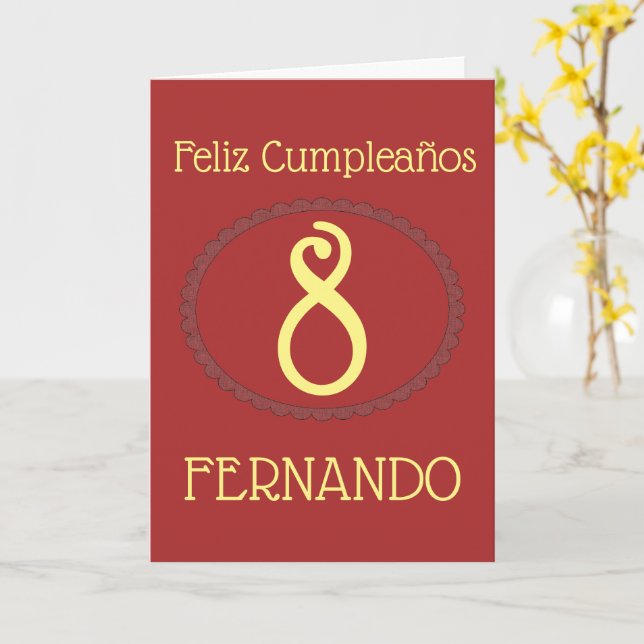 Carte Feliz Cumpleaños espagnol Anniversaire personnalis (Fleur jaune)