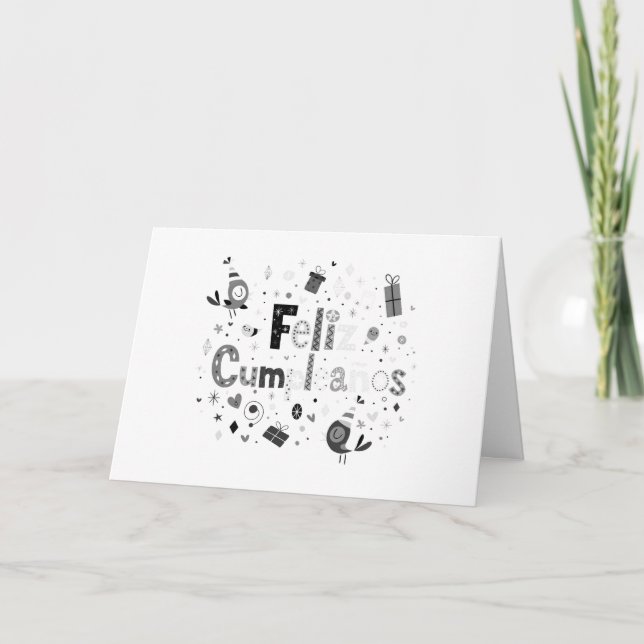 CARTE **FELIZ CUMPLEANOS**-HEUREUX ANNIVERSAIRE ESPAGNOL (Devant)