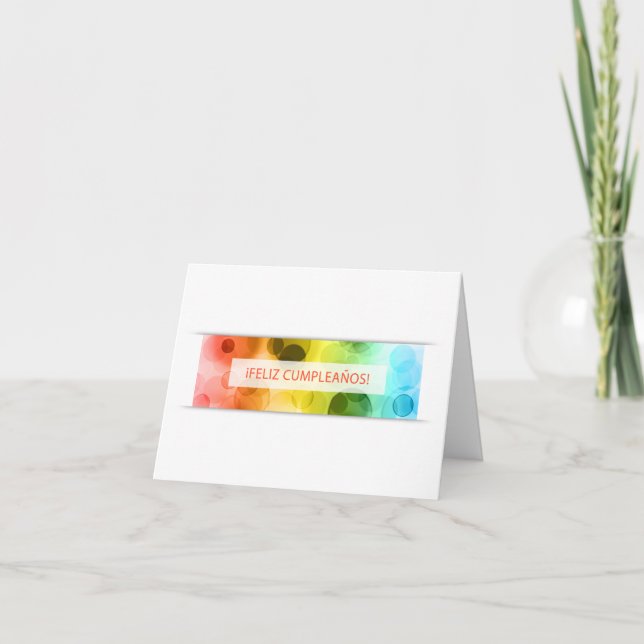 Carte feliz cumpleanos lumières bokeh (Devant)