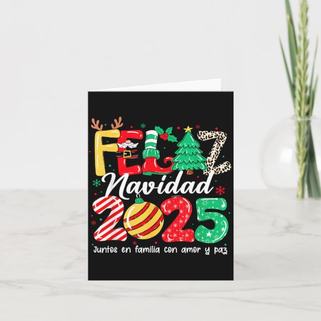 Carte Feliz Navidad 2025 Spanish Christmas Mexican Famil (Devant)