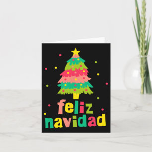 Carte Feliz Navidad Colorée Arbre de Noël espagnol